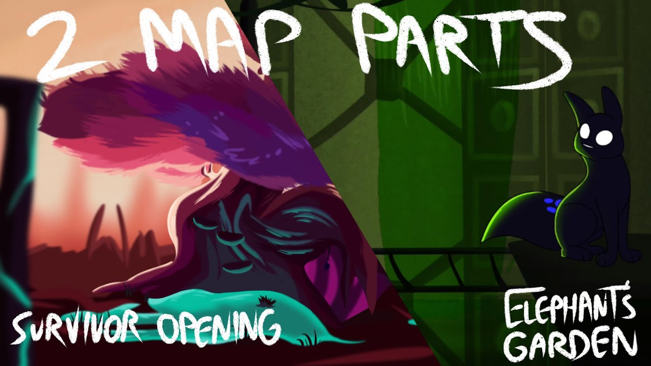 2 SCENIC MAP PARTS - Survivor Opening/Elephant’s Garden (Rain World)