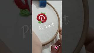 Embroidering Pinterest logo #embroidery #practice #pinterest #logo #mess