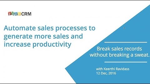 Automate your Business Process easily with Zoho CRM