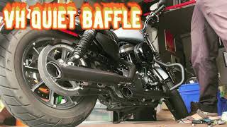 Vance and Hines Twin Slash Quiet Baffles sound comparison with stock baffles on Harley Iron 883