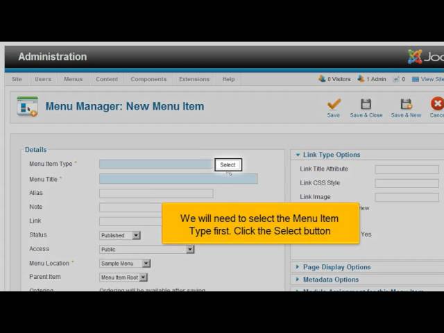 How to add a new menu item in Joomla! - HostPapa Knowledge Base