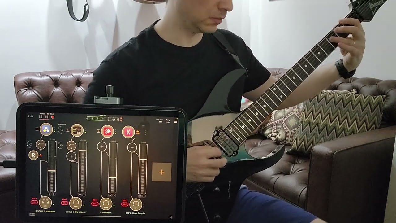 Radio Ga Ga Keyboard cover through MIDI guitar.