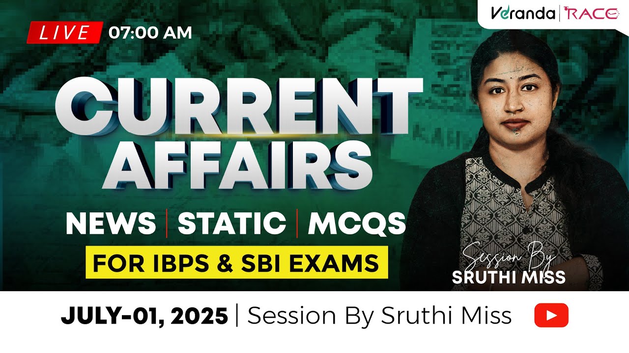 Daily Current Affairs LIVE -01 JULY | 07 AM | For Bank & SSC Exams | By ...