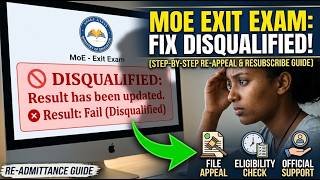 How to Fix Exit Exam Result Error Disqualified ,Mark NG, Attendance Absent screenshot 1