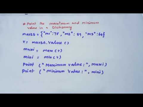 python program to print the maximum and minimum value in a dictionary/ +2 computer science python