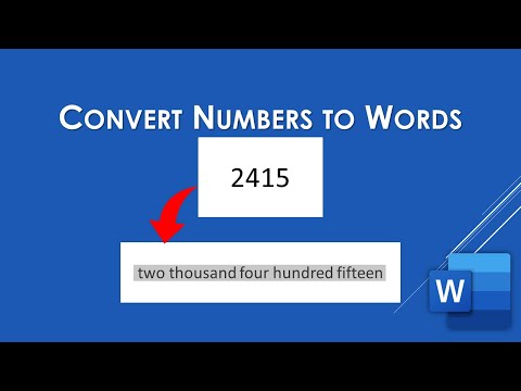 How to Convert Numbers to Words Using Microsoft Word | Word Tutorial