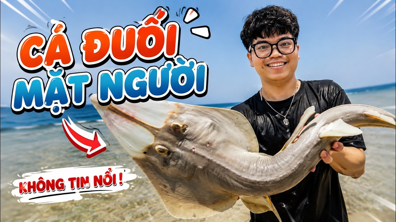 BẮT ĐƯỢC CÁ ĐUỐI MẶT NGƯỜI KHỔNG LỒ! #thuanpeofishing #cauca #fishing #bigfish #fish