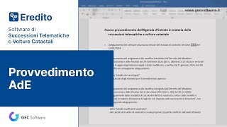 Eredito - Provvedimento Ade
