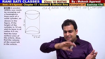 Class 10 Maths (Ex 17A Example 20) Volume And Surface Area (RS Agarwal 2019)