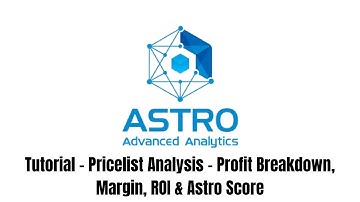 Astro Advanced Analytics - Tutorial - Pricelist Analysis - Profit Breakdown, Margin, ROI ...