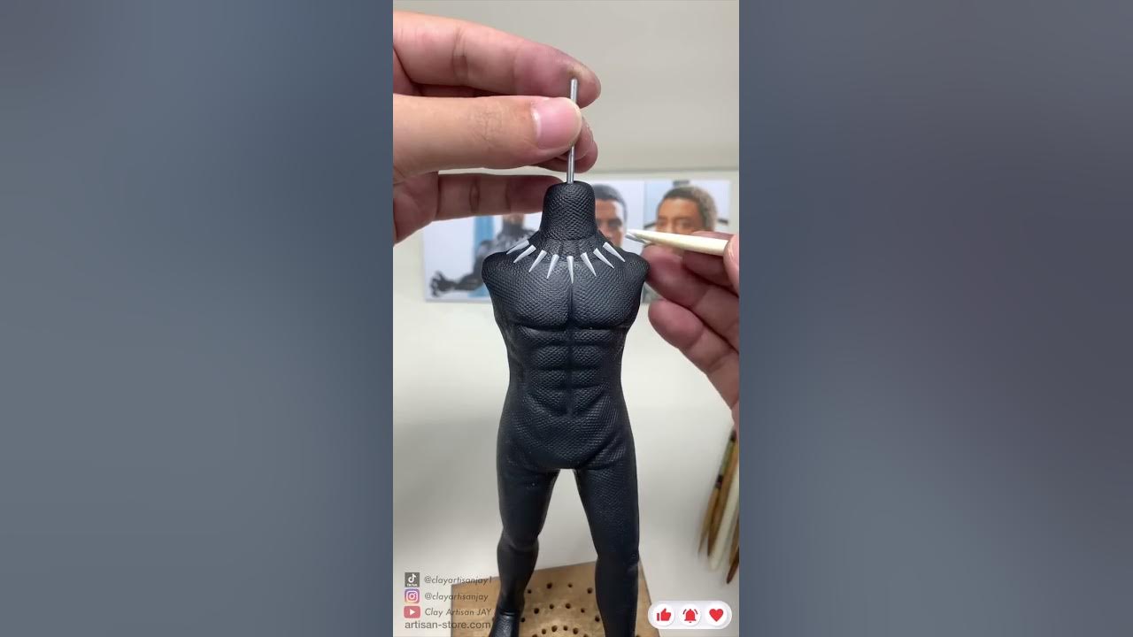 Black Panther: Wakanda Forever! Chadwick Boseman tribute, polymer clay sculpture part 2 #shorts