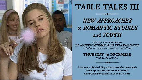 Table Talks III: New Approaches to Romantic Studies and Youth
