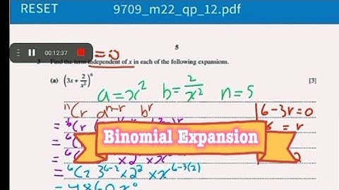 (F/M2022 /P12) A Level Maths Binomial Expansion