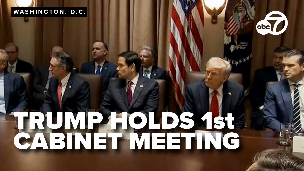Trump holds first cabinet meeting of new term with Elon Musk in ...