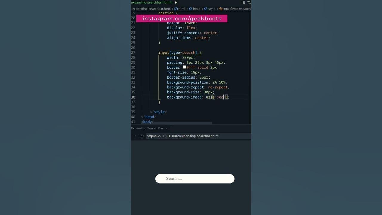 How to Create an Expandable Search Bar using HTML CSS only | Geekboots ...