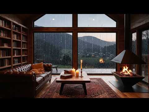 3-HOURS ASMR Cozy Cabin in the Rain Fireplace Sounds for Sleep, Study and Relax