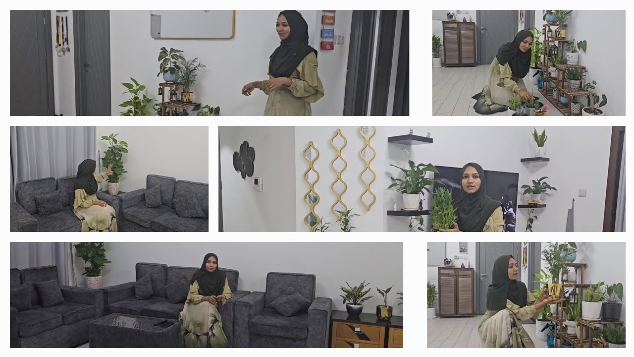 Living room tour and my indoor garden🏡🪴😊#dubai#tamil#indoorplants#livingroom ♥️💯♥️