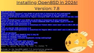 Installing OpenBSD 7.8 (2026)