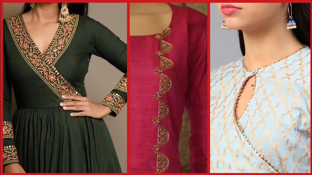 Designer Party Wear Embroidered Neck Designs Embroidery Necklines