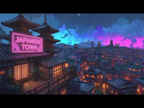 Nostalgic Vibes 🪩 Retro Lofi Hip Hop Beats & Japanese Town Ambience 🫧 1980s & 90s Lofi Rain Playlist