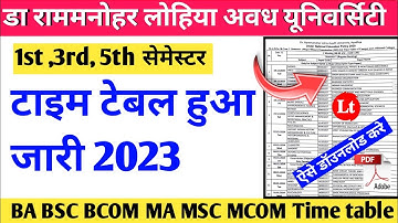 rmlau time table 2023|rmlau ba bsc bcom time table 2023|rmlau time table 2023 kaise download kare
