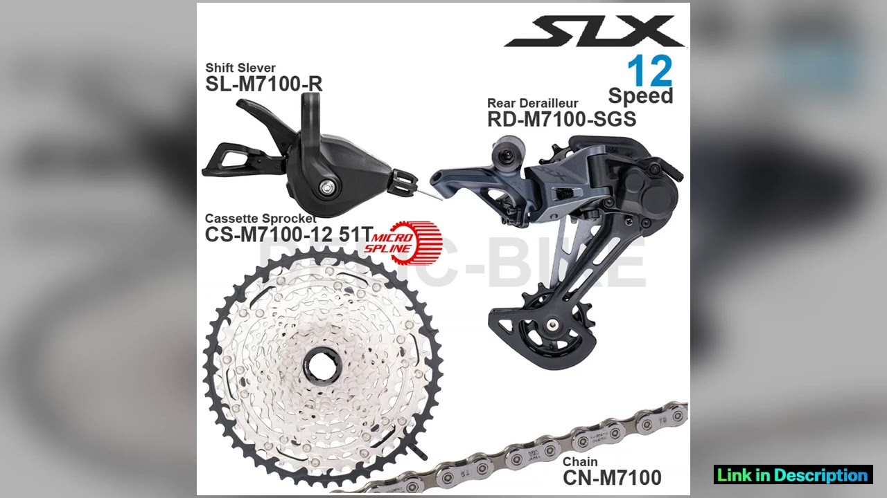 SHIMANO SLX M7100 1x12v Groupset Shifter Rear Derailleur 12 speed 1045T51T Cassette Sprocket Chain