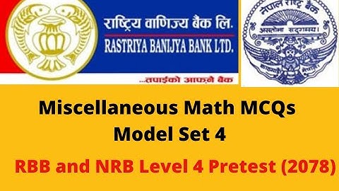 Math MCQ model set 4 | For RBB and NRB Level 4 Pretest (2078)