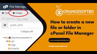 How to create a new file or folder in cPanel File Manager with Orange Soft BD screenshot 2