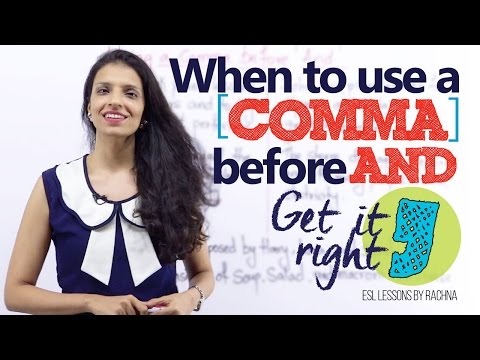 Video: Is het oké om een komma te gebruiken voor en?