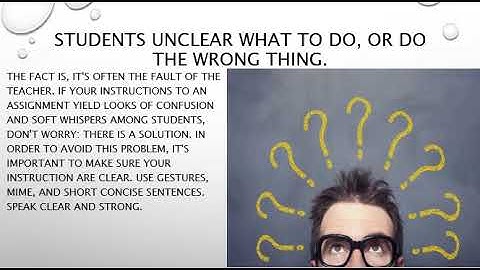 Anticipating problems in the classroom