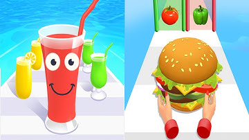 Juice Run VS Burger Runner - All Levels SpeedRun Gameplay Android iOS Ep1