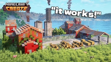 I Built a Working Sawmill In Minecraft Create Mod