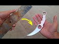 Making karambit knife out of leaf spring