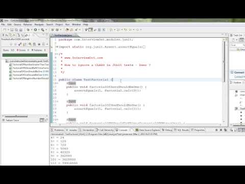 HOW TO IGNORE THE TEST CLASS IN JUNIT DEMO