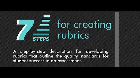 7 Steps for Creating Rubrics