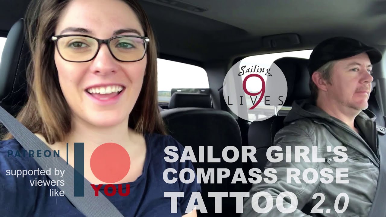 Sailor Girl's Compass Rose Tattoo 2.0 (Sailing 9 LIVES)