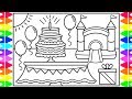 Download How to Draw a Birthday Party Cake for Kids 💜💚💙Birthday Party Cake Drawing and Coloring Pages How to Draw a Birthday Party Cake for Kids 💜💚💙Birthday Party Cake Drawing and Coloring Pages