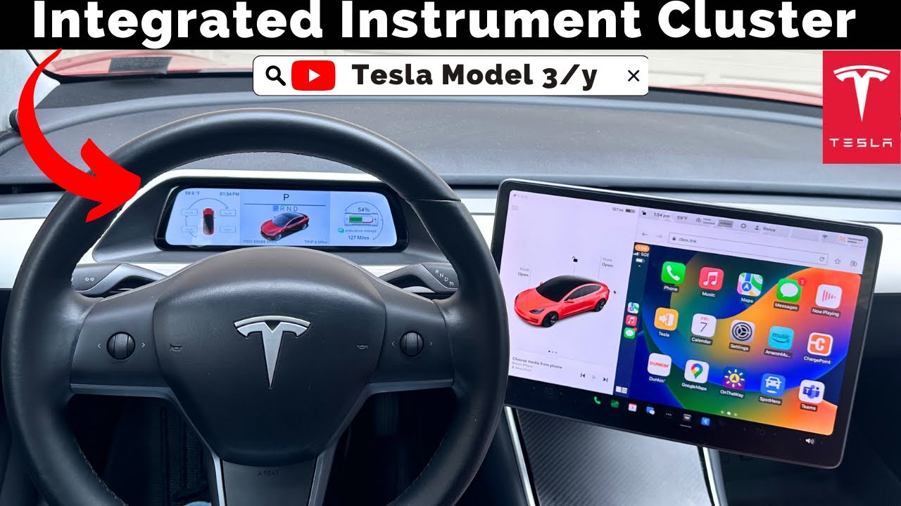 Tesla Model Y/3 FULLY INTEGRATED OEM Instrument Cluster Display HUD 2023  (Best One YET) 