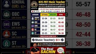 KVS PRT Music Tier-2 Expected Cut Off 2026 | Music Subject Cut Off Analysis | Final Selection Chance