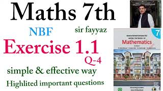Maths class 7th | exercise 1.1 | ex 1.1| Q 4 | NBF | unit 1 | Rational Number | grade 7