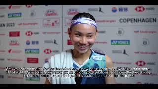 I have a new racket! Tai Tzu Ying 2023 Badminton World Championships Round 2 Interview CKYEW
