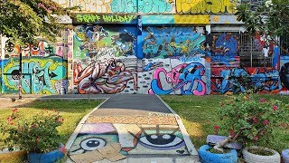 Street Art in Thailand | Walk around Chalermla Park (Graffiti Park) in Bangkok [4K]