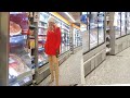 4k Granate Travelling walking in public, sightseeing/shopping #Lyon, #France, short coat, otk boots