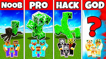 Minecraft NOOB vs PRO vs HACKER vs GOD : FAMILY CREEPER MUTANT EVOLUTION CHALLENGE in Minecraft