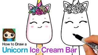 How To Draw A Unicorn Ice Cream Cone (Ice Cream-icorn) 