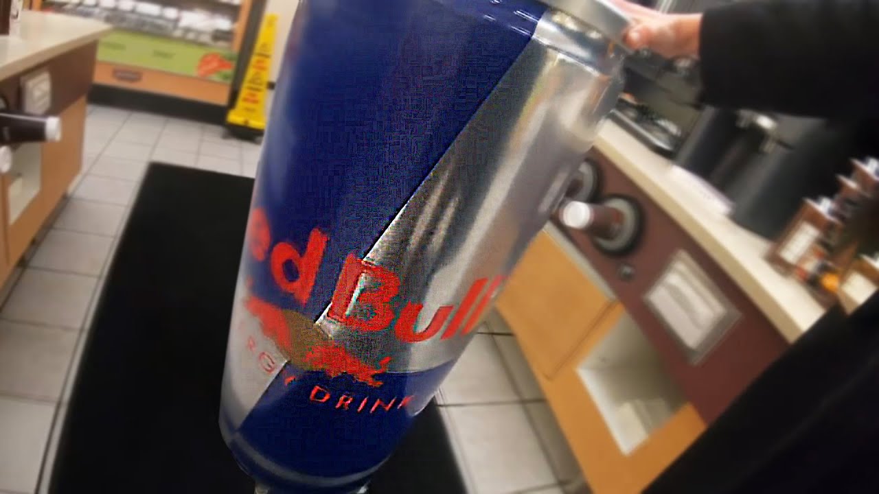 Stealing A Giant Red Bull Can