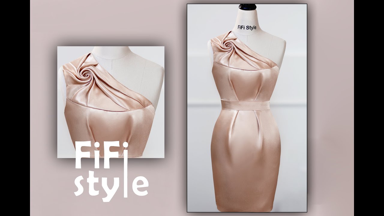 FiFi Style : TR-Draping - Юбка с плеча, плиссированная роза