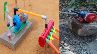 diy tractor mini cultivator machine with mini water pump science Project, #diy
