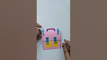Easy paper school bag craft idea | how make cute mini bag #viralshort #craft #diy #kidsvideo #art