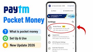 What is Paytm Pocket Money New Update 2026 | How to Set Up & Use Paytm Pocket Money Features 2026 screenshot 1